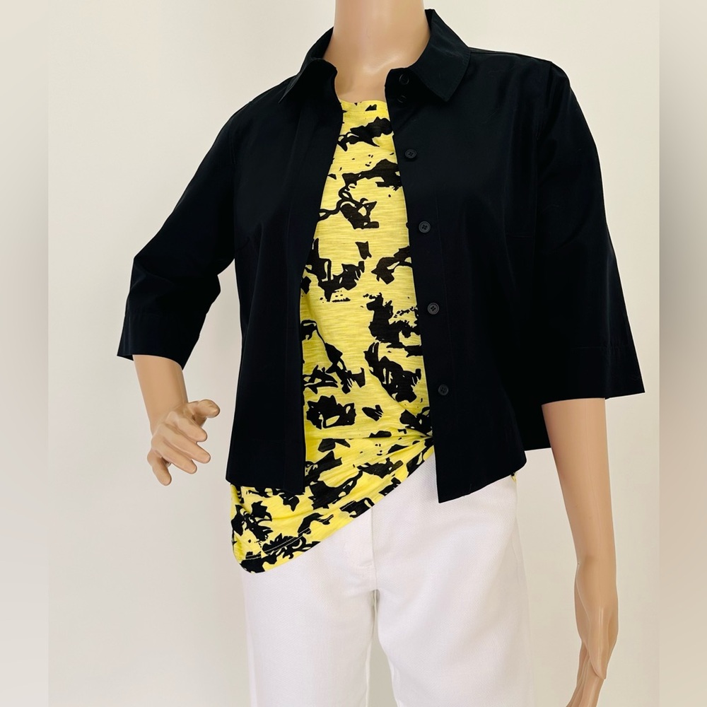 PROENZA SCHOULER Yellow and Black Short Sleeve Tee